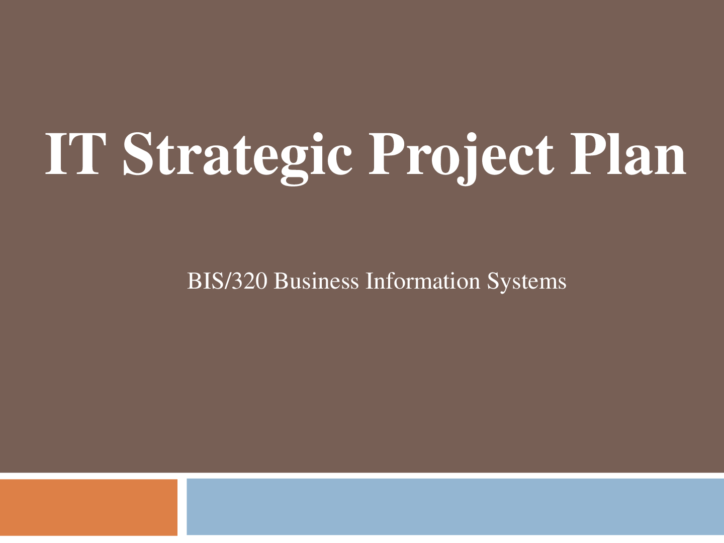 Preview image for BIS 320 Week 5 Individual Assignment, IT Strategic Project Presentation